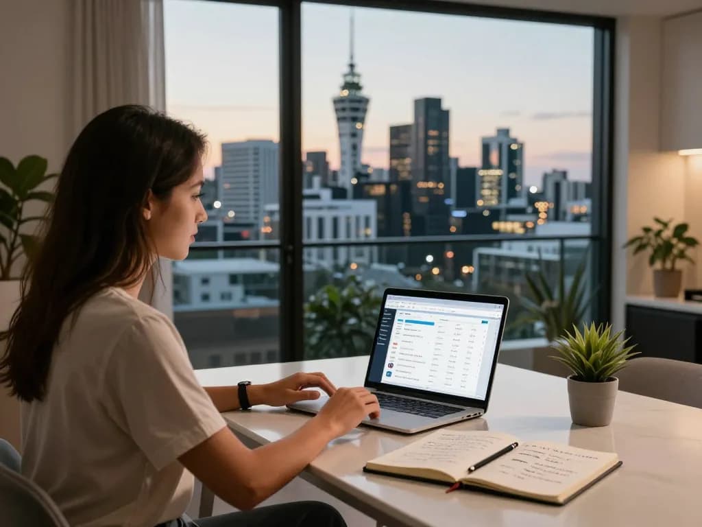 airbnb management auckland couple discussing strategy in modern apartment