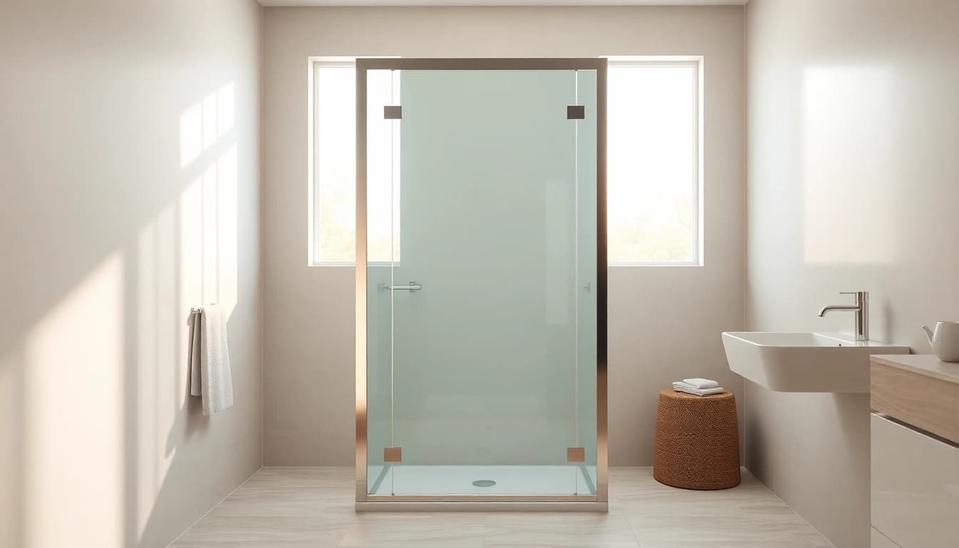 Showcase a stunning shower screen door reflecting modern bathroom elegance.