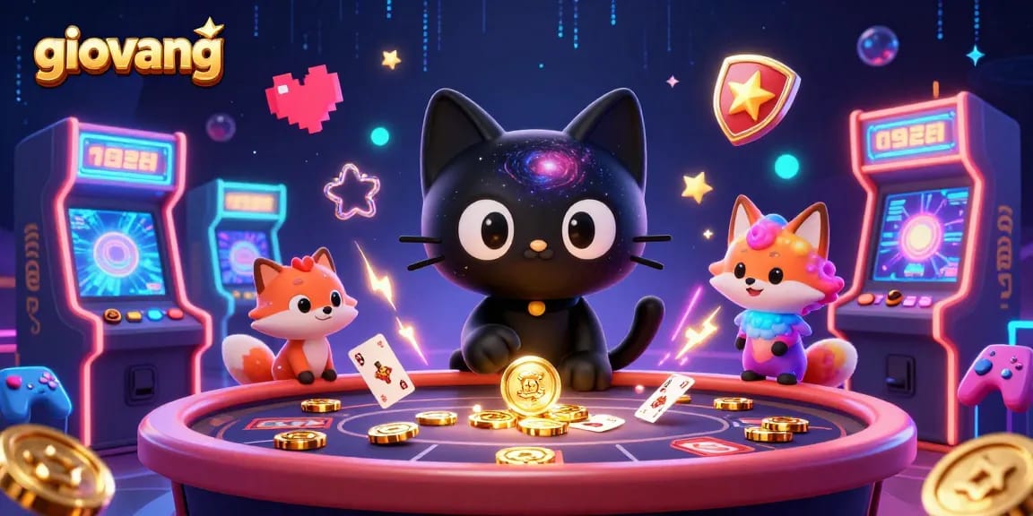 Engage with giovang's cosmic theme in this vibrant cosmic casino scene featuring captivating characters and gaming elements.
