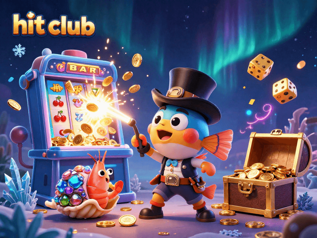Engaging illustration of hit club with anglerfish, shrimp, and sea snail celebrating casino wins.