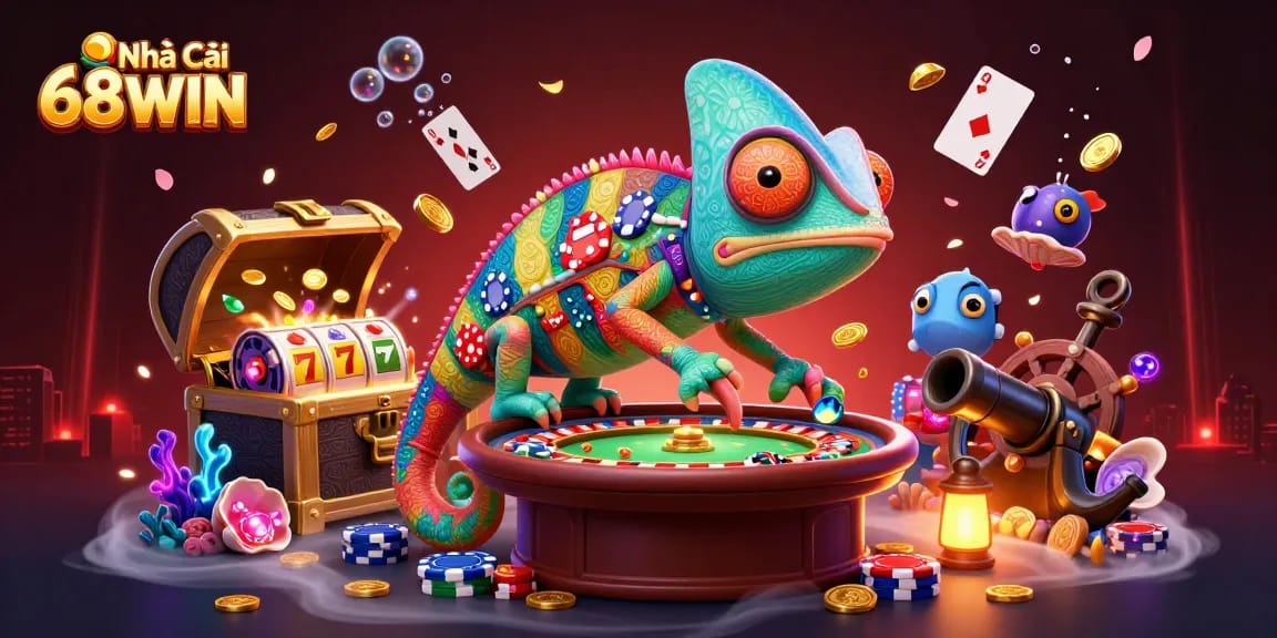 Engage in thrilling gameplay at Nhà Cái 68WIN, featuring vibrant slot machine action.