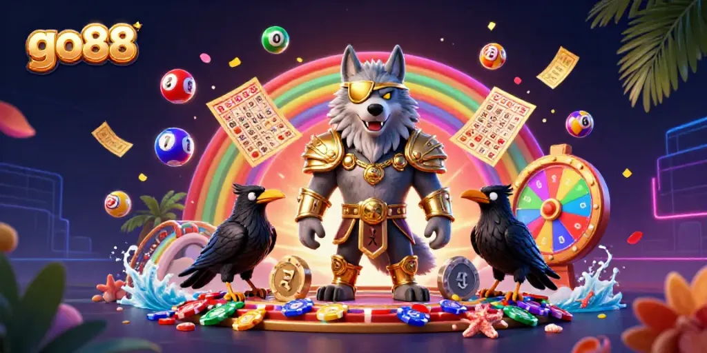Experience exciting gameplay at go88 with vibrant characters and dynamic casino elements.