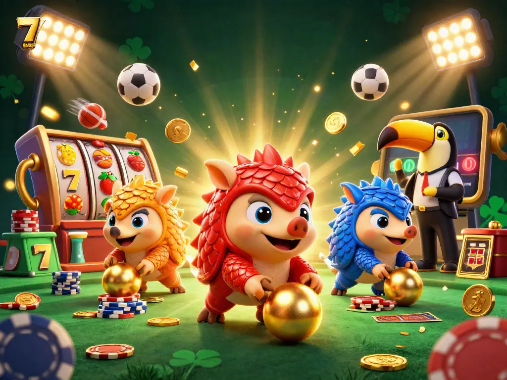 Experience excitement with 78win's dynamic casino gaming illustration featuring rival pangolins and slot reels.