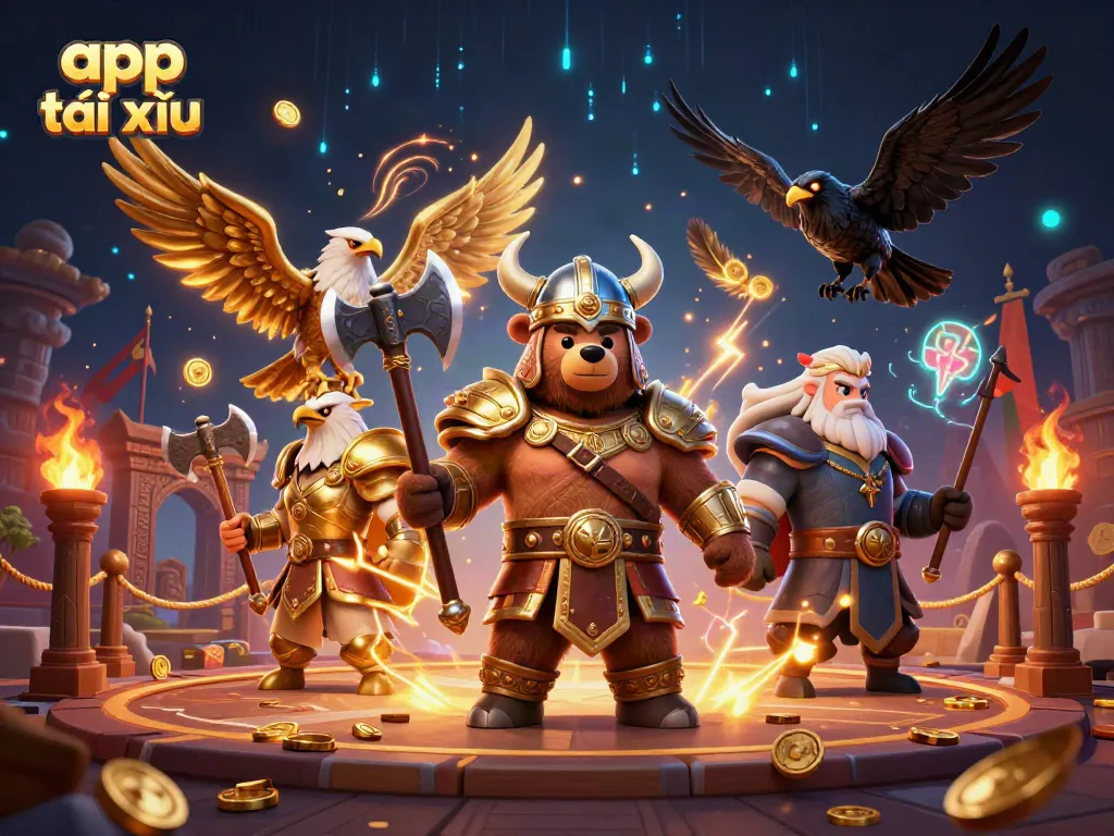 Experience exciting gameplay with app tài xỉu in a vibrant, immersive 3D casino scene.
