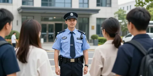 Security Guard providing professional assistance at a local venue entry.
