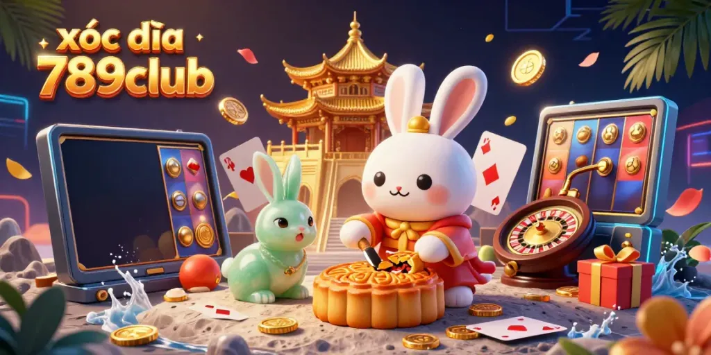 Experience the thrill of xóc đĩa 789club with vibrant casino elements and engaging characters.
