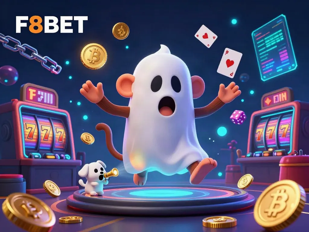 Engage with exciting gameplay at the F8BET casino, featuring a mischievous monkey and adventurous puppy.