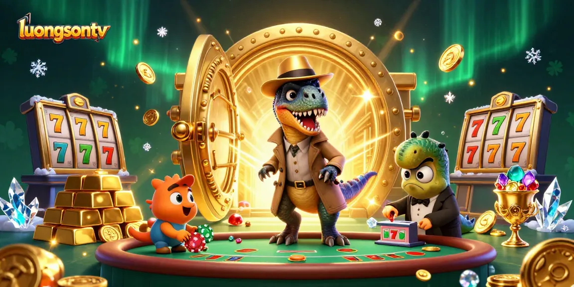 Experience winning strategies with luongsontv at the vibrant casino, featuring interactive characters.
