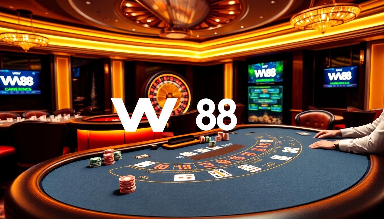 Experience thrilling blackjack action at W W88 casino with live dealer interaction and vibrant atmosphere.