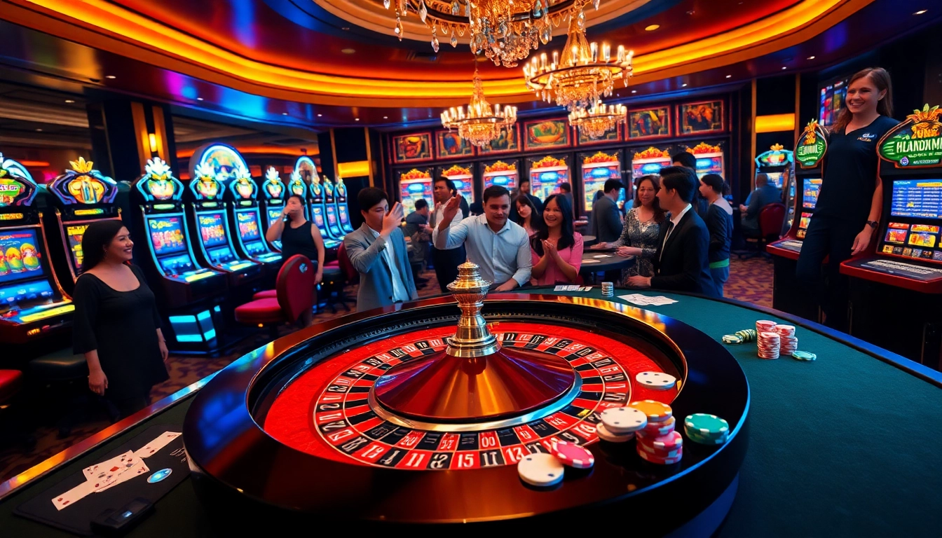 Link CM88 showcases an exciting casino scene with roulette and poker action.