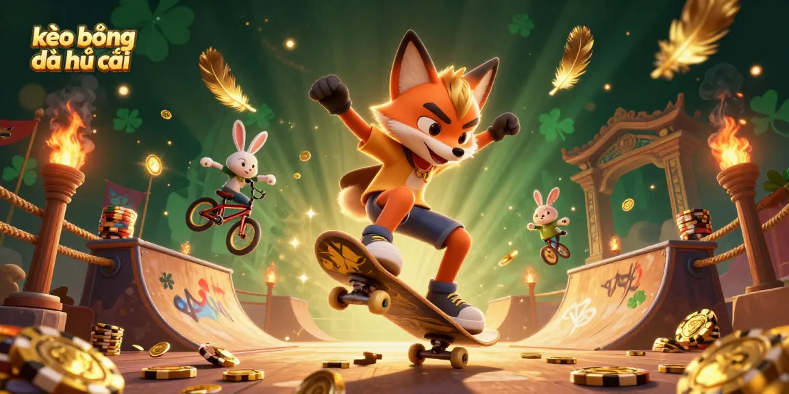 Engage with kèo bóng đá nhà cái through a dynamic 3D casino illustration featuring animated characters and vibrant casino elements.