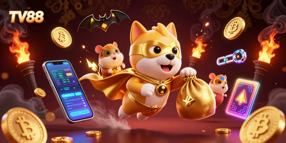 Win big with TV88 in this vibrant 3D casino scene showcasing exciting online gaming.