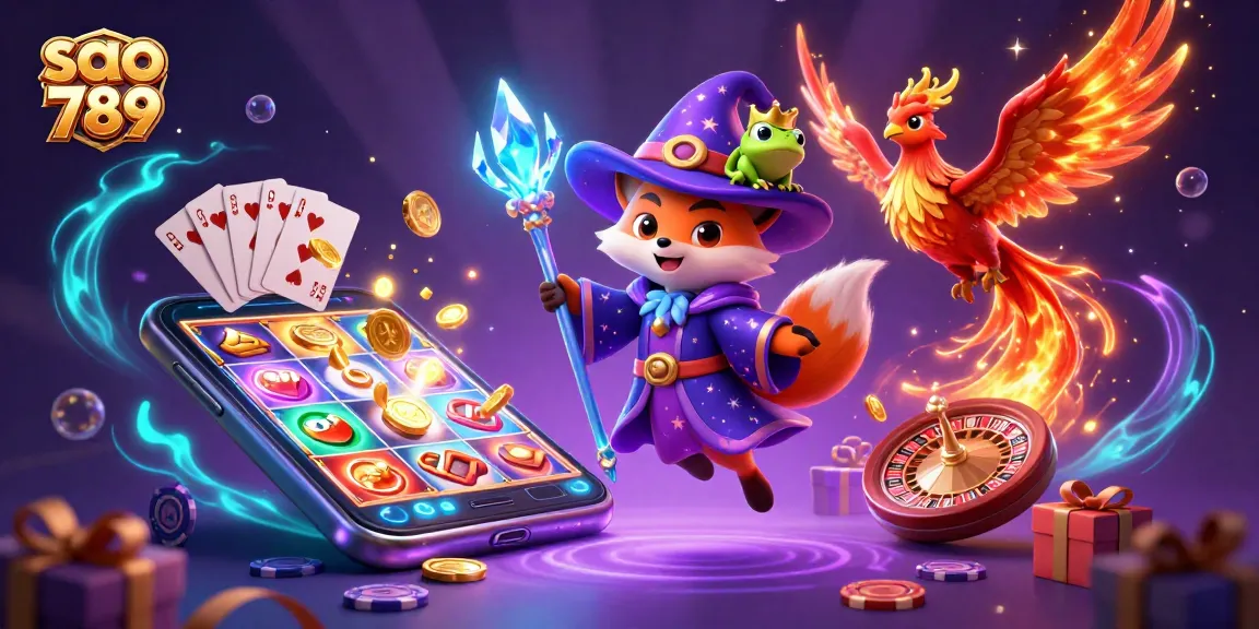 Engage with sao 789's thrilling 3D casino experience featuring vibrant slot games and magical characters.
