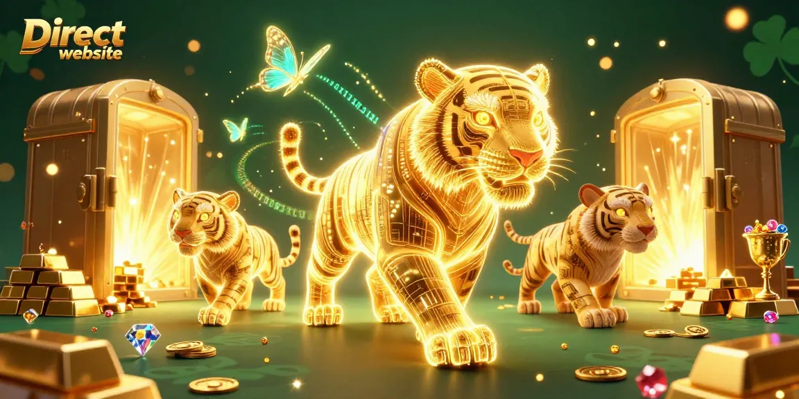Win big on the Direct website's vibrant casino scene with golden coins and jackpot symbols.