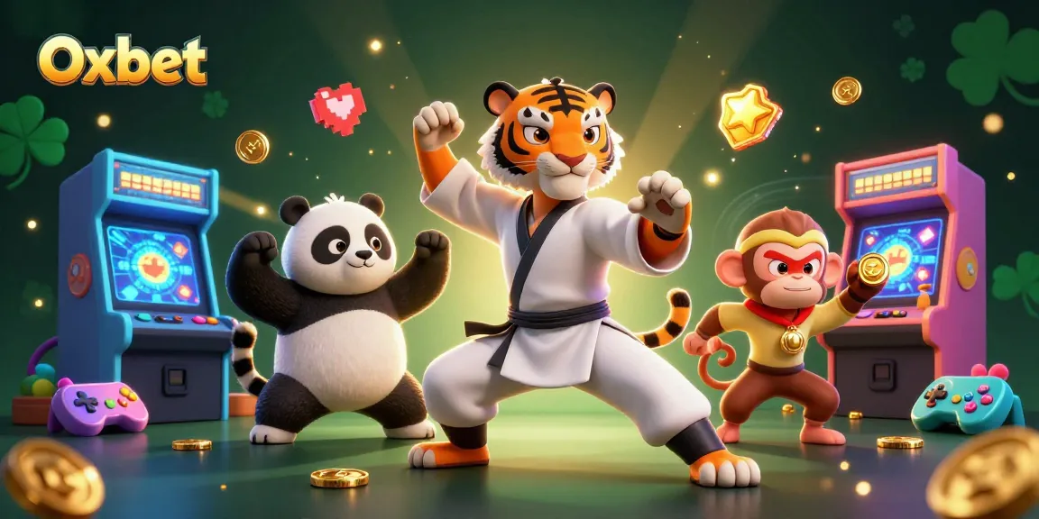 Experience thrilling gameplay with Oxbet's vibrant 3D casino scene featuring unique characters and gaming elements.