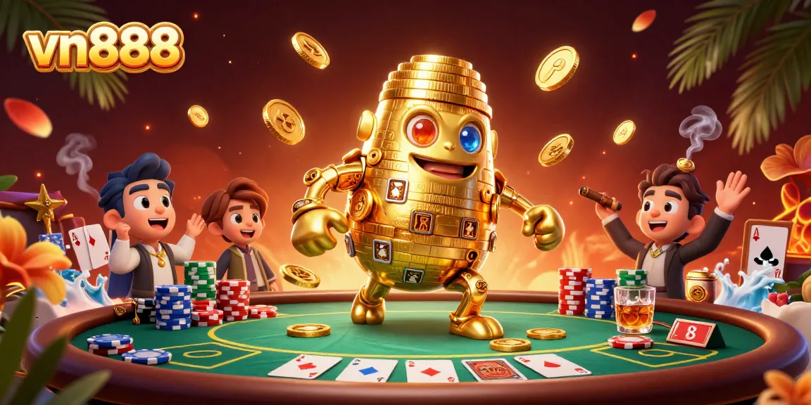 Engage in exciting gaming experiences at vn888 with vibrant casino elements and a lively atmosphere.