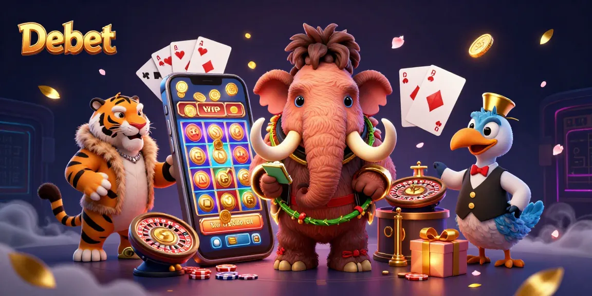 Debet offers an engaging atmosphere with a woolly mammoth bouncer and vibrant game elements.