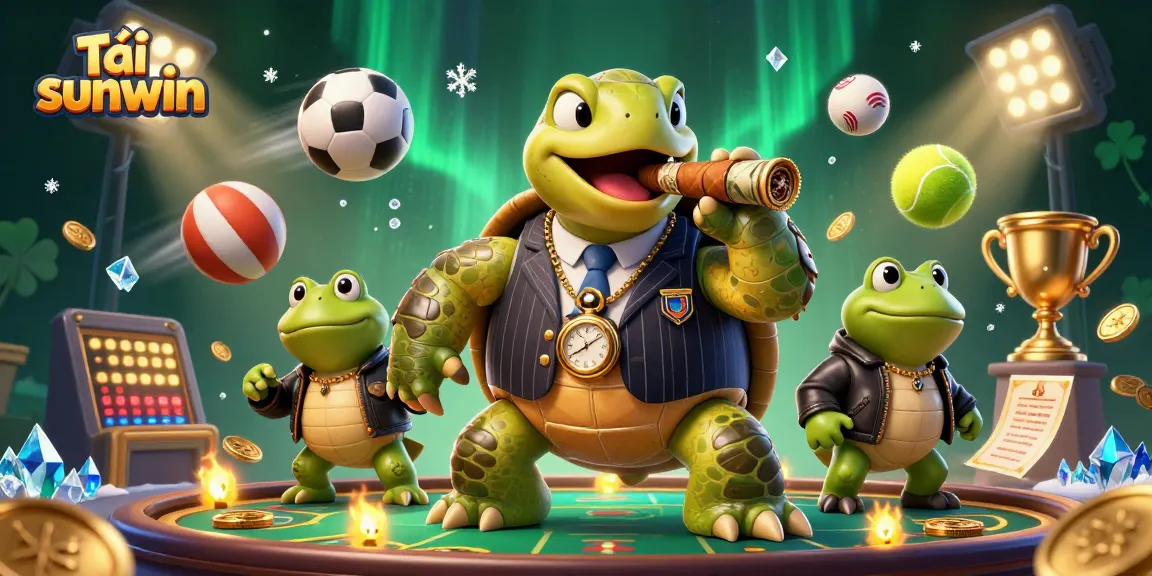 Engage with Tải sunwin in a dynamic casino scene featuring cartoon characters and gambling elements.