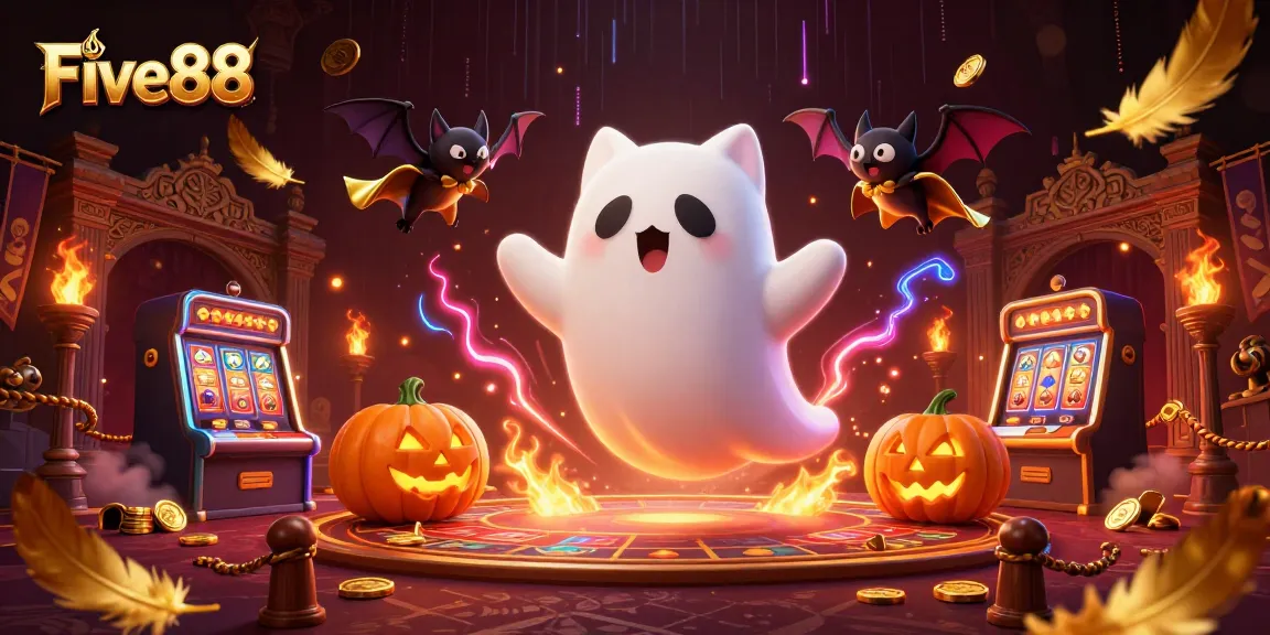 Experience the thrills of Five88 in a spectacular haunted casino scene featuring unique characters.