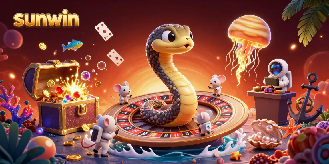 Competing in sunwin's vibrant casino scene, astronaut mice place bets as they navigate a roulette wheel