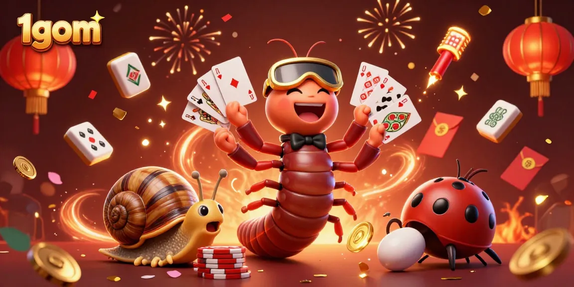 Engage with 1gom's thrilling casino experience, featuring a 3D cartoon millipede dealer and a snail high-roller among rich game elements.