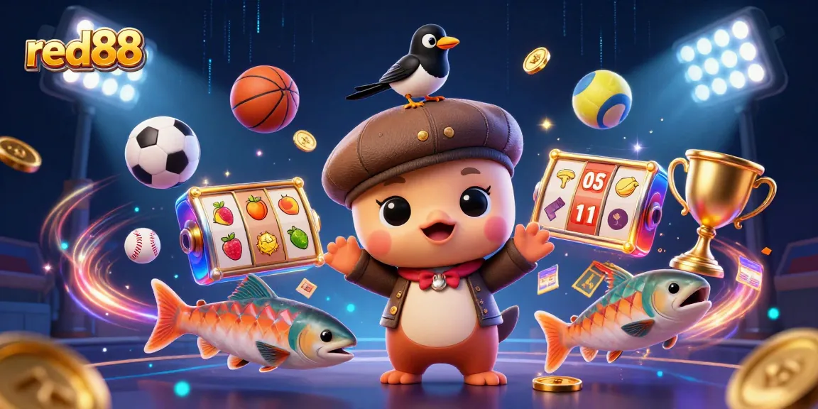 Win big with red88 at our vibrant online casino featuring fun characters and dynamic gaming elements.