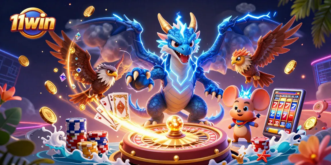 Discover thrilling casino excitement with 11win's vibrant 3D thunder dragon and dynamic gaming elements.