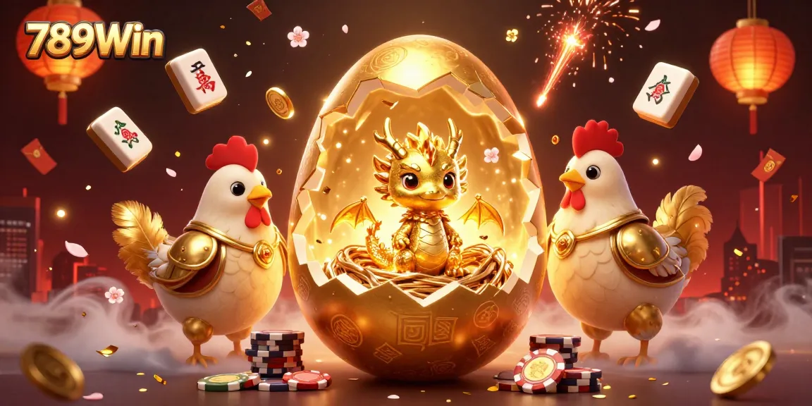 Experience the excitement of gaming at 789Win with a vibrant 3D casino illustration featuring golden dragons and poker chips.