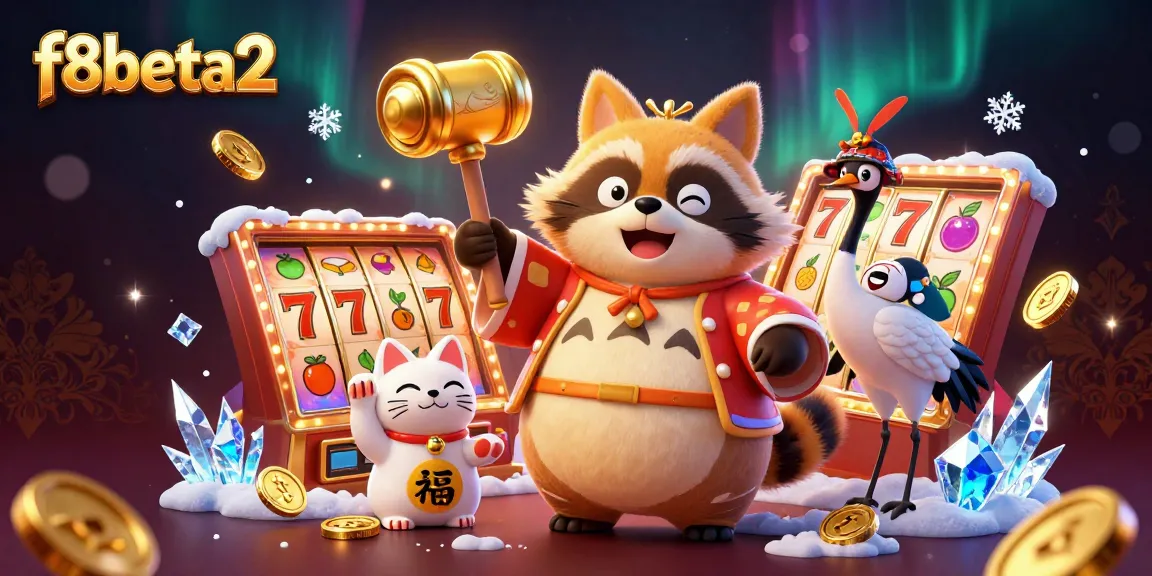 Spin the slots with f8beta2, featuring a cheerful tanuki, samurai crane, and waving maneki-neko!